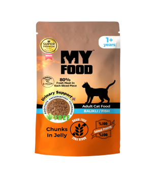 MyFood Yetişkin Kediler için Balıklı Chunks In Jelly Pouch Tam Yaş Mama